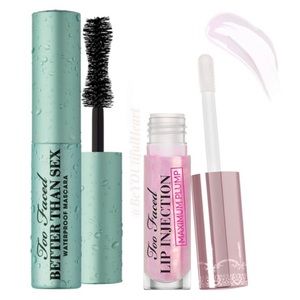 Too Faced Mini Lashes and Lips Duo, Mini Waterproof Mascara & Mini Lip Plumper